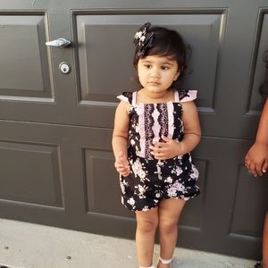 Dollcake Tea Rose Clip and Romper Size 4